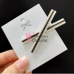 Clema pentru par metalica AGF020JJ - Aurie cu perle